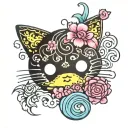 kuromi hello kitty tattoo design idea