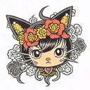 kuromi hello kitty tattoo design idea