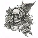 trust no one tattoo design idea