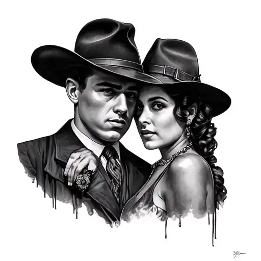 Bonnie And Clyde tattoo design idea