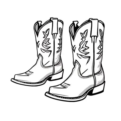 pair of cowboy boots tattoo design idea