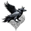 Yggdrasil, fenrir, raven,viking knots, upper arm tattoo design idea