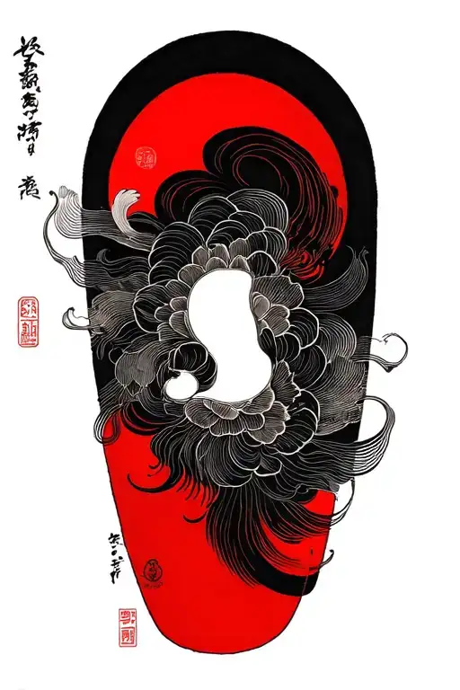 zen brush stroke with present moment Has a powerful sense tattoo design idea