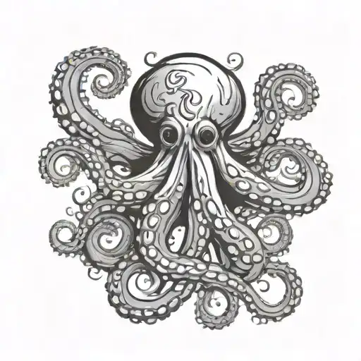woodworking octopus tattoo design idea