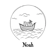 Noah's ark with "Noah" written underneath tattoo design idea