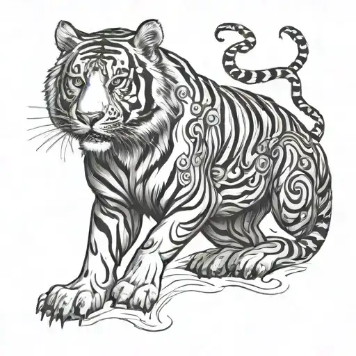 sak yant Tiger full body thai tatto design tattoo design idea