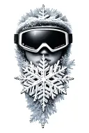 snow flake goggles snowboard tattoo design idea