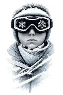 snow flake goggles snowboard tattoo design idea