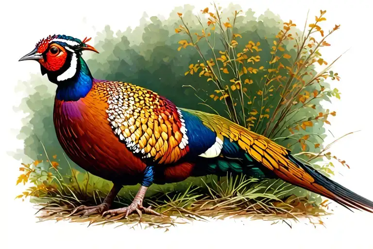 Hunting A Pheasant tattoo design idea