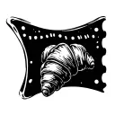 postal stamp with croissant on it  tattoo design idea