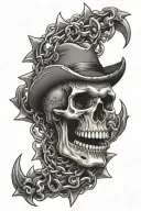 skull bones link chain tattoo design idea