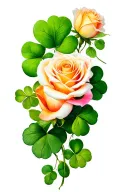 shamrock and roses tattoo design idea