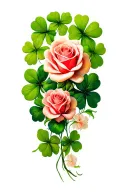 shamrock and roses tattoo design idea