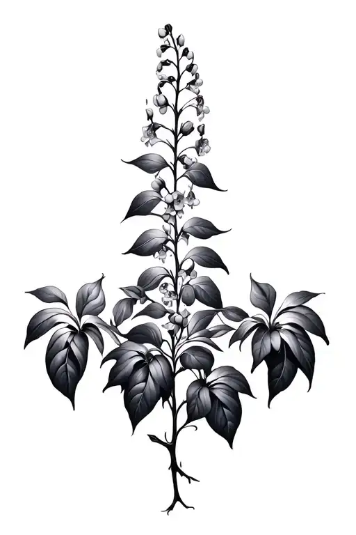 bleeding wisteria flowers tattoo design idea