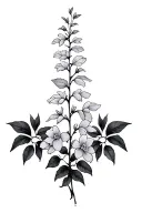 bleeding wisteria flowers tattoo design idea