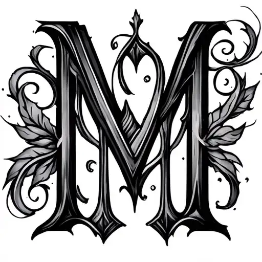 Cursive M tattoo design idea