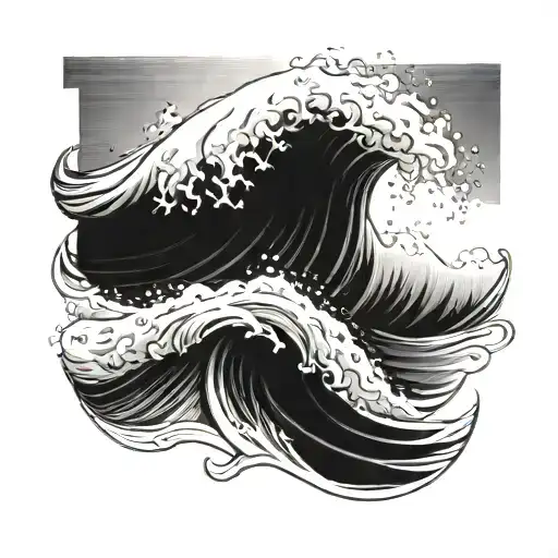 Wave, Ocean Wave, Little sister tattoo design idea