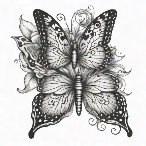 Mens Butterfly tattoo design idea
