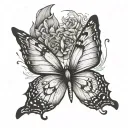Mens Butterfly tattoo design idea