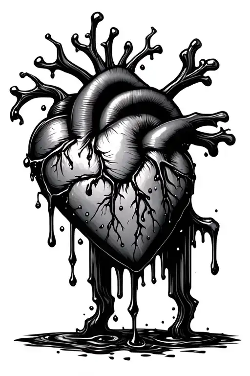 heart on ice (cold hearted person) tattoo design idea