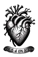 heart on ice (cold hearted person) tattoo design idea