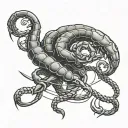 the fates spinning thread with a scorpion about to cut the thread tattoo design idea