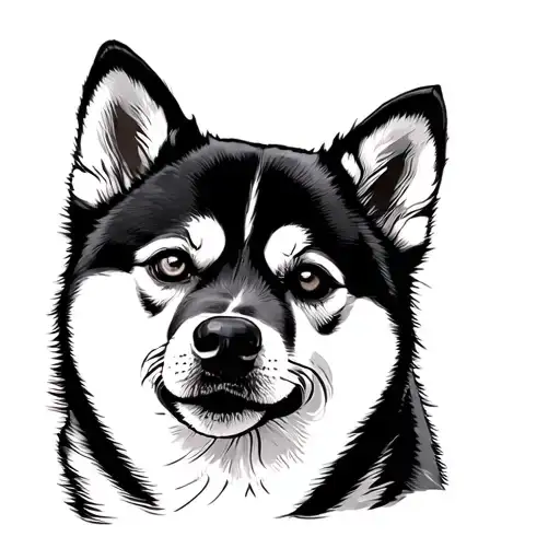 shiba inu tattoo design idea