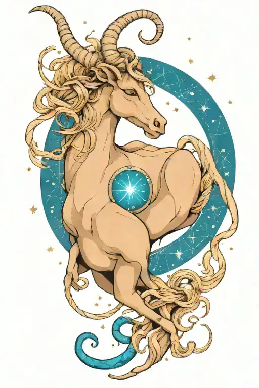 Capricorn constellation intertwined tattoo design idea