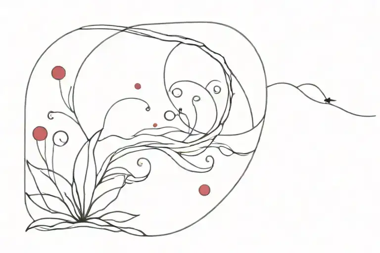 ocean river ruby flute tattoo design idea