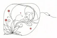 ocean river ruby flute tattoo design idea