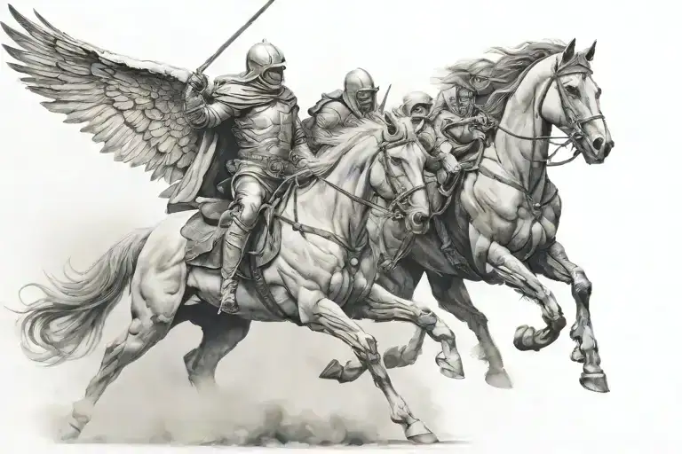 4 horsemen apocalypse tattoo design idea