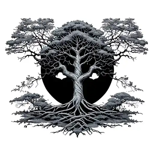 The tree along with the branch of DNA tattoo design idea