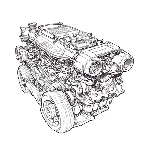 V8 Engine tattoo design idea