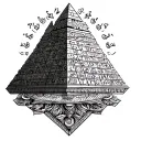 Aztec calendar with pyramid  tattoo design idea