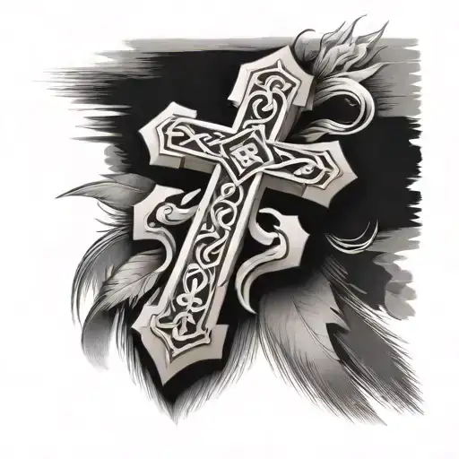 a cross with the words praise the lord  tattoo design idea