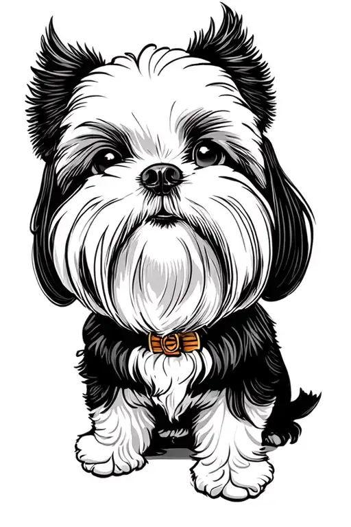 Bichon Frérice Dog and Shih Tzu Dog tattoo design idea
