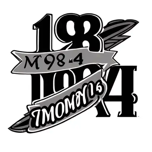 "1984" year mom tattoo design idea