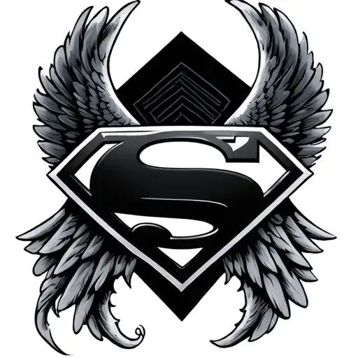 Superman logo with wings tattoo design idea