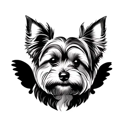 Yorkie Silhouette tattoo design idea