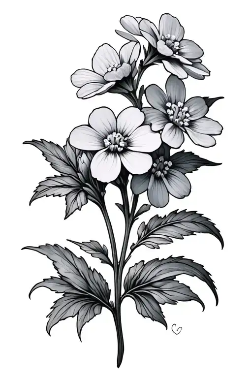 Let all you do be done in love with Forget Me Not flower  tattoo design idea