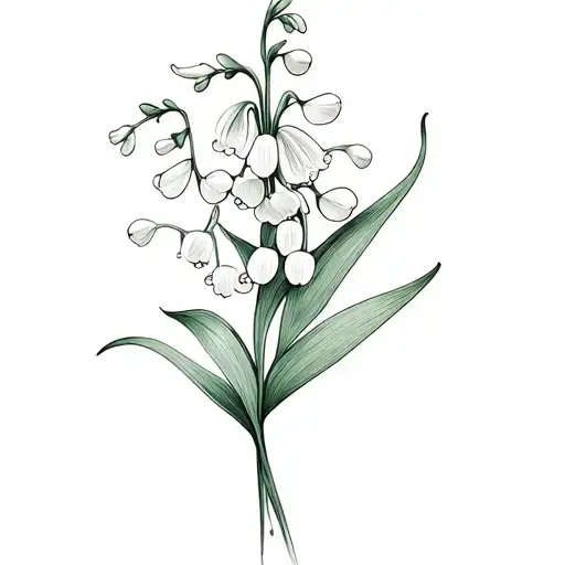 birthday flower lily of the valley and gladioli tattoo design idea