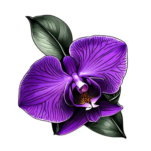 Purple Orchid tattoo design idea