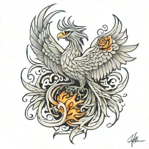 Phoenix rising from the ash with theYour presence I miss, your memory I treasure, loving you always, forgetting you neve tattoo design idea