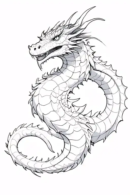 Dragon Shedding Its Skin but Hating what's underneath (body dysmorphia) tattoo design idea