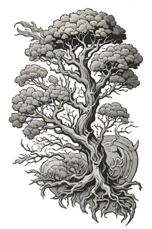 PTSD, Poison Tree without leaves tattoo design idea