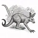 kangaroo outline tattoo design idea