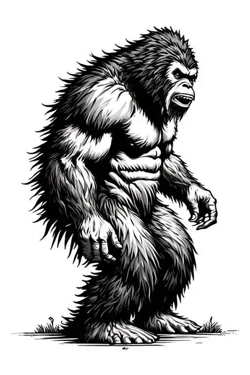 Bigfoot tattoo design idea