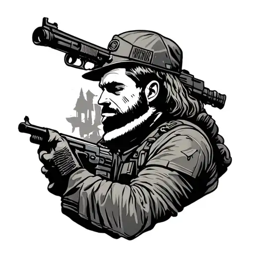 escape from tarkov inspired memorial tattoo for Dax Reno tattoo design idea
