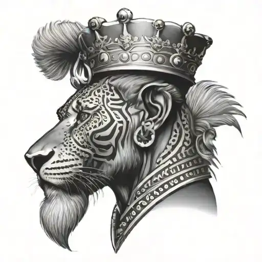 african king sitting tattoo design idea