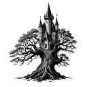 Rave tree Castle tattoo design idea